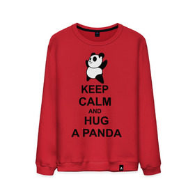 Мужской свитшот хлопок с принтом keep calm and hug a panda в Новосибирске, 100% хлопок |  | панда