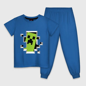 Детская пижама хлопок с принтом Crash Minecraft в Новосибирске, 100% хлопок |  брюки и футболка прямого кроя, без карманов, на брюках мягкая резинка на поясе и по низу штанин
 | boom | media | minecraft | игры | компьютерные игры | майнкрафт
