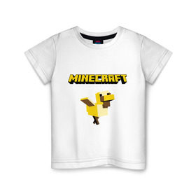 Детская футболка хлопок с принтом Minecraft duck в Новосибирске, 100% хлопок | круглый вырез горловины, полуприлегающий силуэт, длина до линии бедер | boom | minecraft | игры | компьютерные игры | майнкрафт