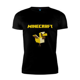 Мужская футболка премиум с принтом Minecraft duck в Новосибирске, 92% хлопок, 8% лайкра | приталенный силуэт, круглый вырез ворота, длина до линии бедра, короткий рукав | boom | minecraft | игры | компьютерные игры | майнкрафт