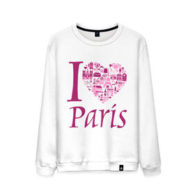 Мужской свитшот хлопок с принтом люблю Париж в Новосибирске, 100% хлопок |  | i love paris | i paris | люблю париж | я люблю париж