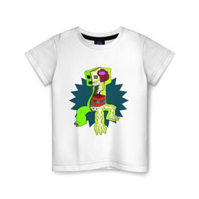 Детская футболка хлопок с принтом The creeper в Новосибирске, 100% хлопок | круглый вырез горловины, полуприлегающий силуэт, длина до линии бедер | Тематика изображения на принте: крипер