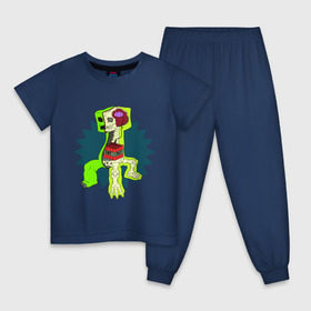 Детская пижама хлопок с принтом The creeper в Новосибирске, 100% хлопок |  брюки и футболка прямого кроя, без карманов, на брюках мягкая резинка на поясе и по низу штанин
 | Тематика изображения на принте: крипер