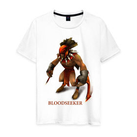 Мужская футболка хлопок с принтом Bloodseeker в Новосибирске, 100% хлопок | прямой крой, круглый вырез горловины, длина до линии бедер, слегка спущенное плечо. | bloodseeker | dota | dota 2 | дота | дота 2 | игры | компьютерные игры