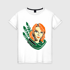 Женская футболка хлопок с принтом Windrunner simple в Новосибирске, 100% хлопок | прямой крой, круглый вырез горловины, длина до линии бедер, слегка спущенное плечо | dota | dota 2 | windunner | герои dota | герои доты | дота | дота 2 | игры | компьютерные игры