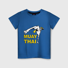 Детская футболка хлопок с принтом Muay thai (Тайский бокс) в Новосибирске, 100% хлопок | круглый вырез горловины, полуприлегающий силуэт, длина до линии бедер | муай тай
