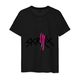 Мужская футболка хлопок с принтом Skrillex logo в Новосибирске, 100% хлопок | прямой крой, круглый вырез горловины, длина до линии бедер, слегка спущенное плечо. | dub step | dubstep | skrilex | skrillex | даб степ | дабстеп | ди джей | диджей | музыка | скриллекс