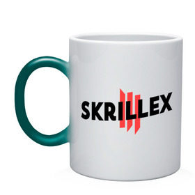Кружка хамелеон с принтом Skrillex logo 2 в Новосибирске, керамика | меняет цвет при нагревании, емкость 330 мл | dub step | dubstep | skrilex | skrillex | даб степ | дабстеп | ди джей | диджей | музыка | скриллекс