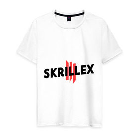 Мужская футболка хлопок с принтом Skrillex logo 2 в Новосибирске, 100% хлопок | прямой крой, круглый вырез горловины, длина до линии бедер, слегка спущенное плечо. | dub step | dubstep | skrilex | skrillex | даб степ | дабстеп | ди джей | диджей | музыка | скриллекс