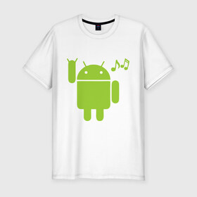 Мужская футболка премиум с принтом android dance в Новосибирске, 92% хлопок, 8% лайкра | приталенный силуэт, круглый вырез ворота, длина до линии бедра, короткий рукав | android | андроид