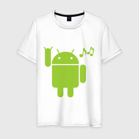 Мужская футболка хлопок с принтом android dance в Новосибирске, 100% хлопок | прямой крой, круглый вырез горловины, длина до линии бедер, слегка спущенное плечо. | android | андроид