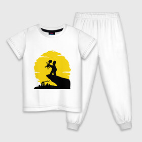 Детская пижама хлопок с принтом Homer & Bart в Новосибирске, 100% хлопок |  брюки и футболка прямого кроя, без карманов, на брюках мягкая резинка на поясе и по низу штанин
 | гомер
