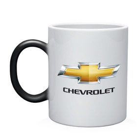 Кружка хамелеон с принтом Chevrolet логотип в Новосибирске, керамика | меняет цвет при нагревании, емкость 330 мл | chevrole | chevrolet | logo chevrolet | логотип chevrole | логотип шевроле | шевроле