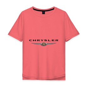 Мужская футболка хлопок Oversize с принтом Chrysler logo в Новосибирске, 100% хлопок | свободный крой, круглый ворот, “спинка” длиннее передней части | chrysler | автомобиль chrysler | автомобиль краислер | краислер | логотип chrysler | логотип краислер