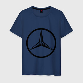 Мужская футболка хлопок с принтом Mercedes-Benz logo в Новосибирске, 100% хлопок | прямой крой, круглый вырез горловины, длина до линии бедер, слегка спущенное плечо. | mercedes | mercedes benz | логотип mercedes | логотип mercedes benz | логотип мерседерс бенс | мерен | мерседерс | мерседерс бенс