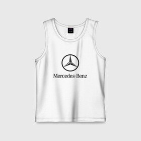 Детская майка хлопок с принтом Logo Mercedes-Benz в Новосибирске,  |  | mercedes | mercedes benz | логотип mercedes | логотип mercedes benz | логотип мерседерс бенс | мерен | мерседерс | мерседерс бенс