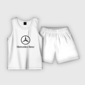 Детская пижама с шортами хлопок с принтом Logo Mercedes Benz в Новосибирске,  |  | mercedes | mercedes benz | логотип mercedes | логотип mercedes benz | логотип мерседерс бенс | мерен | мерседерс | мерседерс бенс