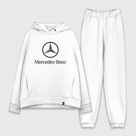 Женский костюм хлопок Oversize с принтом Logo Mercedes Benz в Новосибирске,  |  | mercedes | mercedes benz | логотип mercedes | логотип mercedes benz | логотип мерседерс бенс | мерен | мерседерс | мерседерс бенс