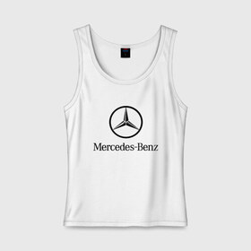 Женская майка хлопок с принтом Logo Mercedes-Benz в Новосибирске, 95% хлопок, 5% эластан |  | mercedes | mercedes benz | логотип mercedes | логотип mercedes benz | логотип мерседерс бенс | мерен | мерседерс | мерседерс бенс