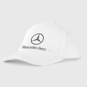 Детская бейсболка с принтом Logo Mercedes-Benz в Новосибирске, 100% хлопок | классический козырек, металлическая застежка-регулятор размера | Тематика изображения на принте: mercedes | mercedes benz | логотип mercedes | логотип mercedes benz | логотип мерседерс бенс | мерен | мерседерс | мерседерс бенс