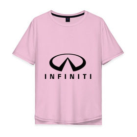 Мужская футболка хлопок Oversize с принтом Infiniti logo в Новосибирске, 100% хлопок | свободный крой, круглый ворот, “спинка” длиннее передней части | Тематика изображения на принте: infiniti автомобиль | автомобиль инфинити | инфинити | логотип infiniti | логотип инфинити