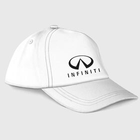 Бейсболка с принтом Infiniti logo в Новосибирске, 100% хлопок | классический козырек, металлическая застежка-регулятор размера | Тематика изображения на принте: infiniti автомобиль | автомобиль инфинити | инфинити | логотип infiniti | логотип инфинити