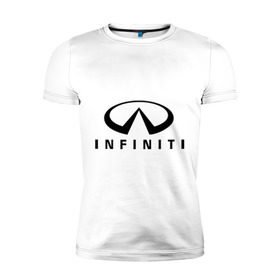 Мужская футболка премиум с принтом Infiniti logo в Новосибирске, 92% хлопок, 8% лайкра | приталенный силуэт, круглый вырез ворота, длина до линии бедра, короткий рукав | infiniti автомобиль | автомобиль инфинити | инфинити | логотип infiniti | логотип инфинити