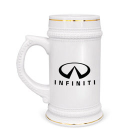 Кружка пивная с принтом Infiniti logo в Новосибирске,  керамика (Материал выдерживает высокую температуру, стоит избегать резкого перепада температур) |  объем 630 мл | infiniti автомобиль | автомобиль инфинити | инфинити | логотип infiniti | логотип инфинити