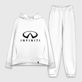 Женский костюм хлопок Oversize с принтом Infiniti logo в Новосибирске,  |  | infiniti автомобиль | автомобиль инфинити | инфинити | логотип infiniti | логотип инфинити