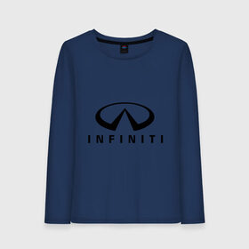 Женский лонгслив хлопок с принтом Infiniti logo в Новосибирске, 100% хлопок |  | infiniti автомобиль | автомобиль инфинити | инфинити | логотип infiniti | логотип инфинити