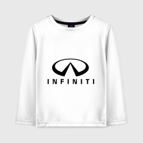 Детский лонгслив хлопок с принтом Infiniti logo в Новосибирске, 100% хлопок | круглый вырез горловины, полуприлегающий силуэт, длина до линии бедер | infiniti автомобиль | автомобиль инфинити | инфинити | логотип infiniti | логотип инфинити
