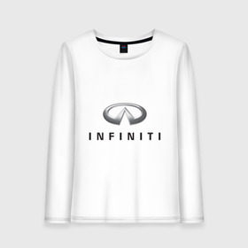 Женский лонгслив хлопок с принтом Logo Infiniti в Новосибирске, 100% хлопок |  | infiniti автомобиль | автомобиль инфинити | инфинити | логотип infiniti | логотип инфинити