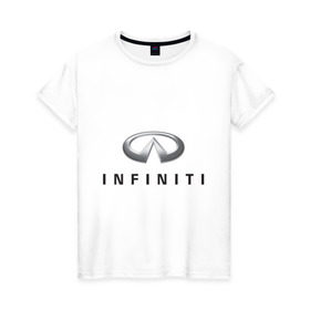 Женская футболка хлопок с принтом Logo Infiniti в Новосибирске, 100% хлопок | прямой крой, круглый вырез горловины, длина до линии бедер, слегка спущенное плечо | infiniti автомобиль | автомобиль инфинити | инфинити | логотип infiniti | логотип инфинити