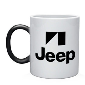 Кружка хамелеон с принтом Jeep logo в Новосибирске, керамика | меняет цвет при нагревании, емкость 330 мл | Тематика изображения на принте: jeep | автомобиль jeep | автомобиль джип | джип | логотип jeep | логотип джип