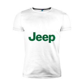 Мужская футболка премиум с принтом Logo Jeep в Новосибирске, 92% хлопок, 8% лайкра | приталенный силуэт, круглый вырез ворота, длина до линии бедра, короткий рукав | jeep | автомобиль jeep | автомобиль джип | джип | логотип jeep | логотип джип