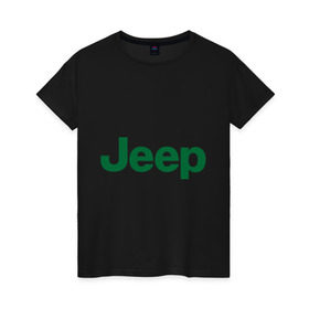 Женская футболка хлопок с принтом Logo Jeep в Новосибирске, 100% хлопок | прямой крой, круглый вырез горловины, длина до линии бедер, слегка спущенное плечо | jeep | автомобиль jeep | автомобиль джип | джип | логотип jeep | логотип джип