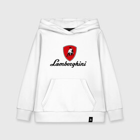 Детская толстовка хлопок с принтом Logo lamborghini в Новосибирске, 100% хлопок | Круглый горловой вырез, эластичные манжеты, пояс, капюшен | lamborghini | автомобиль lamborghini | ламборджини | ламборджини автомобиль | логотип lamborghini | логотип ламборджини