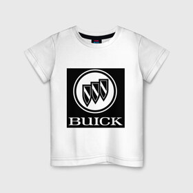 Детская футболка хлопок с принтом Buick лого в Новосибирске, 100% хлопок | круглый вырез горловины, полуприлегающий силуэт, длина до линии бедер | buick | автомобиль buick | логотип buick