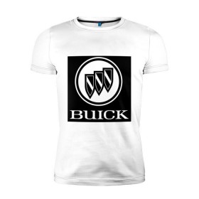 Мужская футболка премиум с принтом Buick лого в Новосибирске, 92% хлопок, 8% лайкра | приталенный силуэт, круглый вырез ворота, длина до линии бедра, короткий рукав | buick | автомобиль buick | логотип buick
