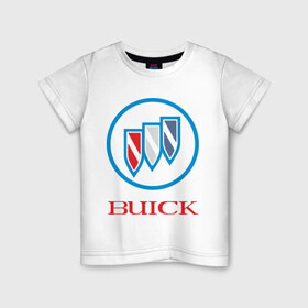 Детская футболка хлопок с принтом Logo buick в Новосибирске, 100% хлопок | круглый вырез горловины, полуприлегающий силуэт, длина до линии бедер | buick | автомобиль buick | логотип buick