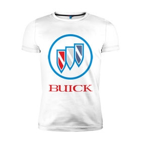 Мужская футболка премиум с принтом Logo buick в Новосибирске, 92% хлопок, 8% лайкра | приталенный силуэт, круглый вырез ворота, длина до линии бедра, короткий рукав | buick | автомобиль buick | логотип buick