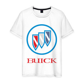 Мужская футболка хлопок с принтом Logo buick в Новосибирске, 100% хлопок | прямой крой, круглый вырез горловины, длина до линии бедер, слегка спущенное плечо. | buick | автомобиль buick | логотип buick
