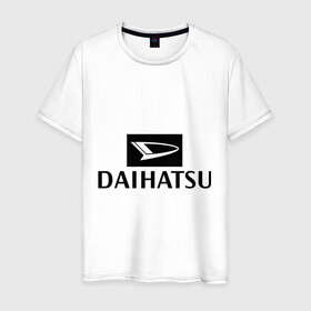 Мужская футболка хлопок с принтом Daihatsu в Новосибирске, 100% хлопок | прямой крой, круглый вырез горловины, длина до линии бедер, слегка спущенное плечо. | daihatsu | автомобиль daihatsu | логотип daihatsu
