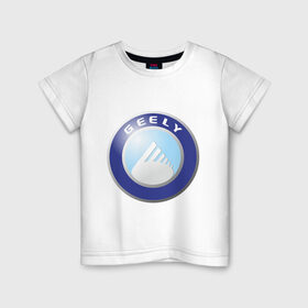 Детская футболка хлопок с принтом Geely logo в Новосибирске, 100% хлопок | круглый вырез горловины, полуприлегающий силуэт, длина до линии бедер | geely | автомобиль geely | автомобиль джили | джили | логотип geely | логотип джили