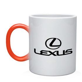 Кружка хамелеон с принтом Lexus logo в Новосибирске, керамика | меняет цвет при нагревании, емкость 330 мл | lexus | автобренды | автолюбителям | бренд | лексус | логотип