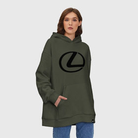 Худи SuperOversize хлопок с принтом Logo lexus в Новосибирске, 70% хлопок, 30% полиэстер, мягкий начес внутри | карман-кенгуру, эластичная резинка на манжетах и по нижней кромке, двухслойный капюшон
 | lexus | автобренды | автолюбителям | бренд | лексус | логотип