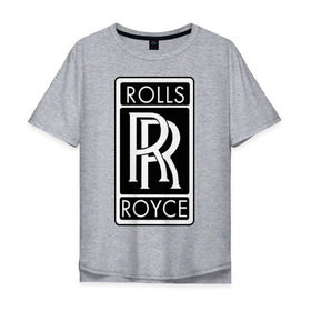 Мужская футболка хлопок Oversize с принтом Rolls-Royce в Новосибирске, 100% хлопок | свободный крой, круглый ворот, “спинка” длиннее передней части | rolls royce | rr | автобренды | автолюбителям | бренд | логотип | ролл ройс | ролс ройс