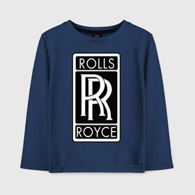 Детский лонгслив хлопок с принтом Rolls-Royce в Новосибирске, 100% хлопок | круглый вырез горловины, полуприлегающий силуэт, длина до линии бедер | rolls royce | rr | автобренды | автолюбителям | бренд | логотип | ролл ройс | ролс ройс