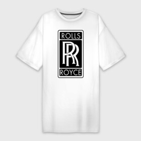 Платье-футболка хлопок с принтом Rolls Royce в Новосибирске,  |  | rolls royce | rr | автобренды | автолюбителям | бренд | логотип | ролл ройс | ролс ройс