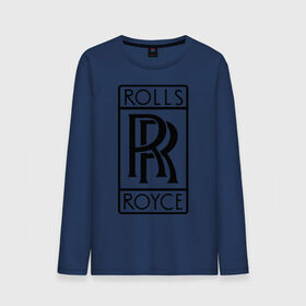 Мужской лонгслив хлопок с принтом Rolls-Royce logo в Новосибирске, 100% хлопок |  | rolls royce | rr | автобренды | автолюбителям | бренд | логотип | ролл ройс | ролс ройс